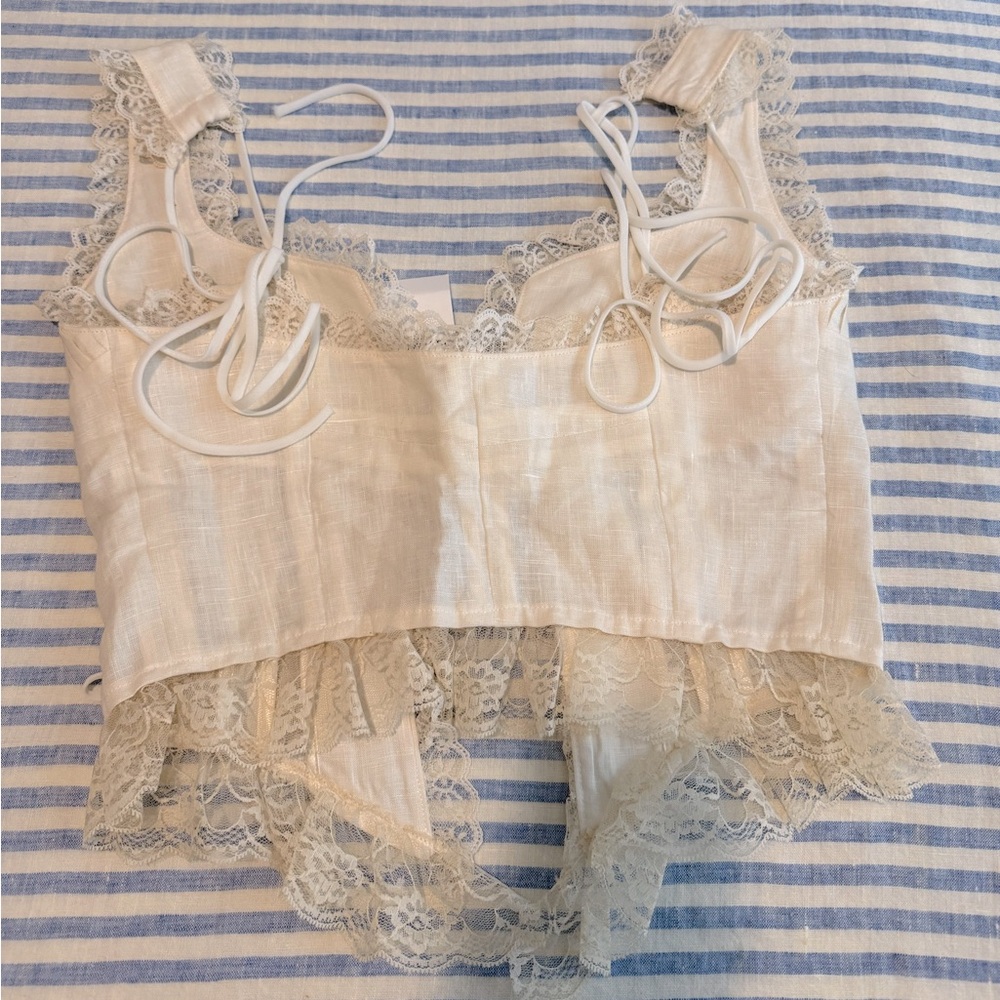 NWT Fait Par Foutch Renee top, Ivory, S - Picture 3 of 4